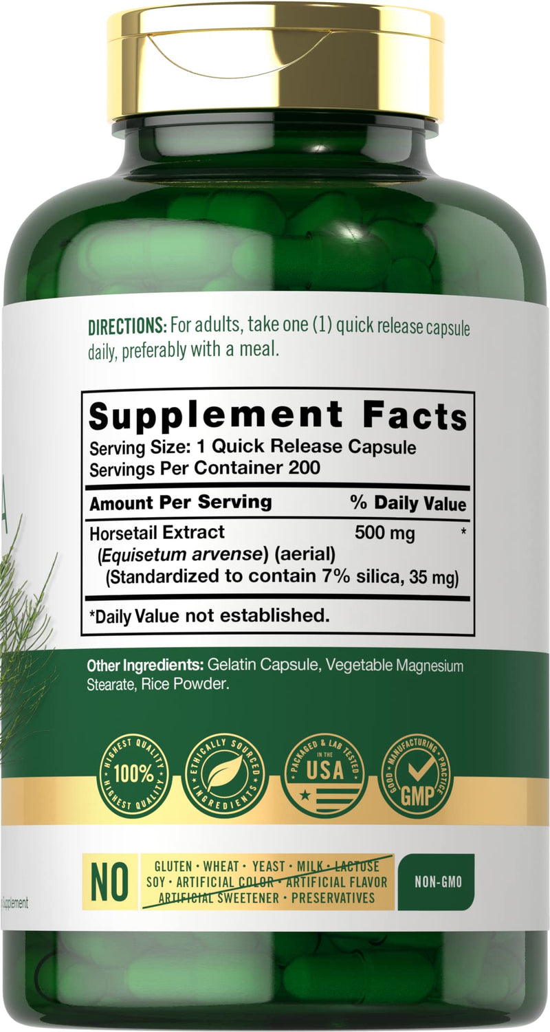 [Australia] - Carlyle Silica Supplement Capsules | 200 Count | from Horsetail Extract | Non-GMO & Gluten Free 