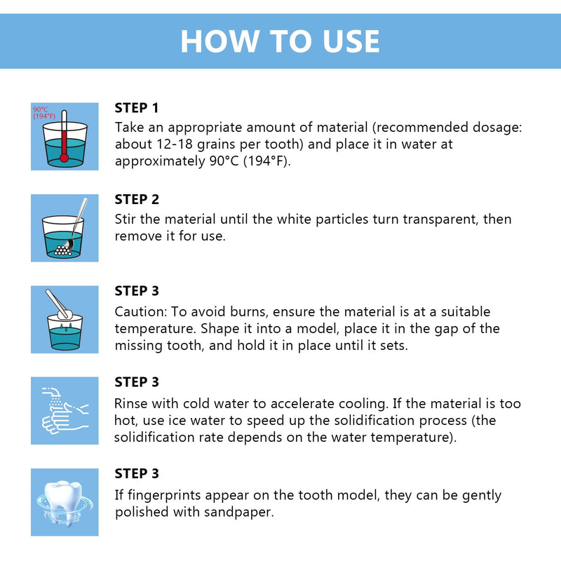 [Australia] - Tooth Repair Kit, Moldable False Teeth, Tooth Replacement Missing Teeth, Teeth Filling Kit Permanent with 4 Dental Tool, Tooth Repair Kit for Broken Teeth, Temporary Tooth Filling Kit, Moldable Teeth 