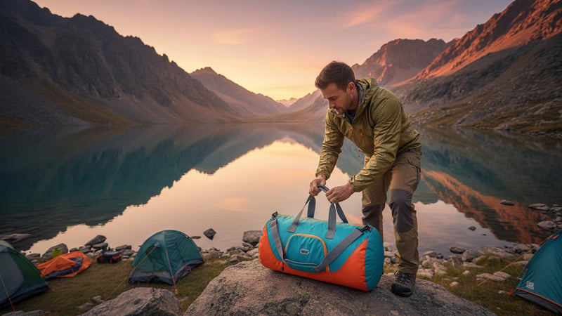 Packable Nylon Compact Foldable Large Duffle Bag for Travel Carry On Bag | Travel Duffle Bag Light Men Sports Duffel Bags Tote Turquoise