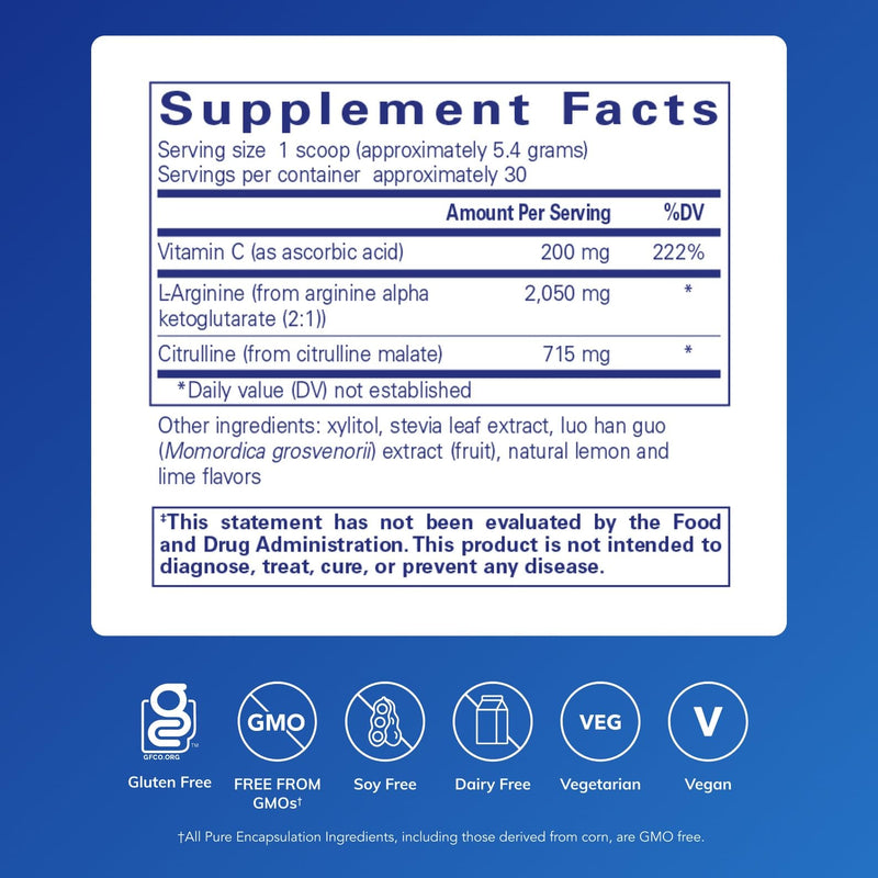 Pure Encapsulations Nitric Oxide Support, 5.7 Ounces | Supports Healthy Oxygen Circulation and Supports Energy Production Within Muscles*