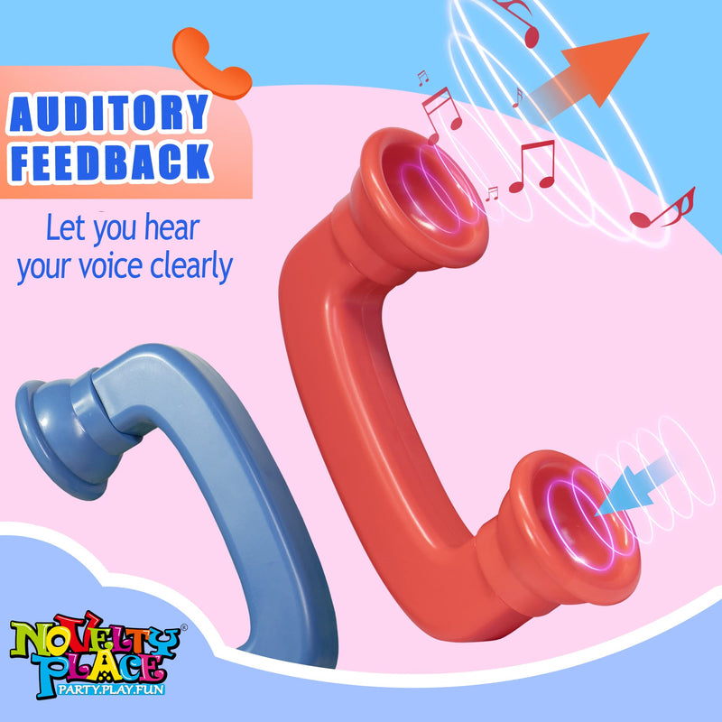 [Australia] - Novelty Place 2 Pack Whisper Phones Speech Therapy Toys for Reading & Auditory Feedback - Improve Fluency, Comprehension & Pronunciation- Hear Myself Sound Phone (Blue and Red) 
