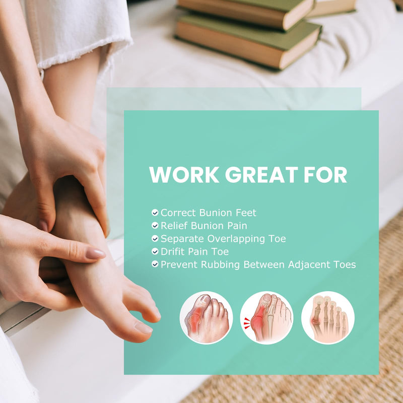 [Australia] - Welnove Upgraded Gel Toe Separators - 8-Pack Aloe Vera Extract Infused Silicone Toe Spacers for Straightening Overlapping Toes, Calluses (Large Size) 