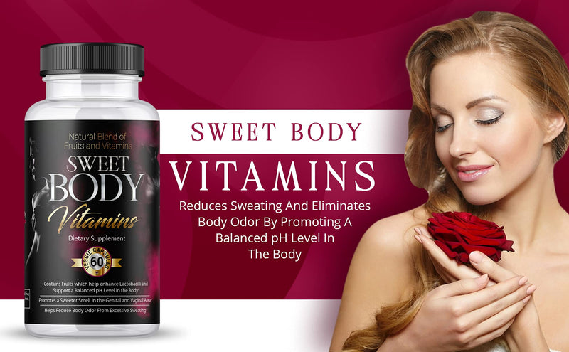 SweetBody Vitamins - Eliminates Body Odor and Reduces Sweating by Promoting a Balanced pH Level in The Body (1 Bottle - 30 Capsules)