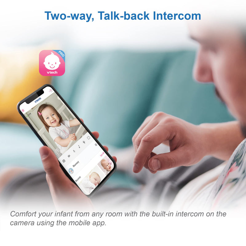[Australia] - VTech RM9751 Yellow Daisy Smart Wi-Fi Baby Camera, iOS & Android Enabled, 1080p Full HD, Privacy Mode Cover, Night Light, Soothing Sounds & Lullabies, Two-way Intercom,Temperature Sensor, Night Vision 