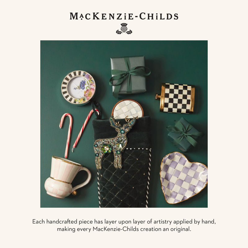 MACKENZIE-CHILDS Flower Market Silver Plated Compact Mirror