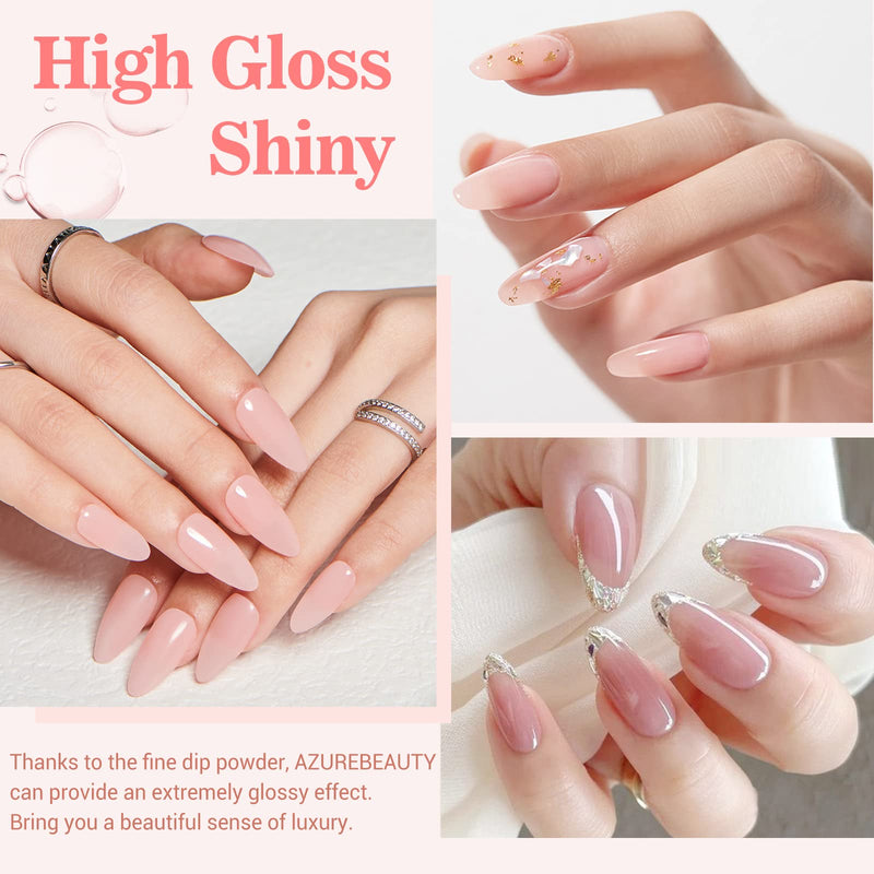 AZUREBEAUTY Nail Repair Kit for Broken Cracked Split Weak Nails, Emergency Easy Quick Fix Crystal Jelly Pink Transparent Dip Powder 28g /1 Oz Quick-Drying Repair Glue 10ml with Nail File & Nail Buffer Jelly Pink Nail Repair