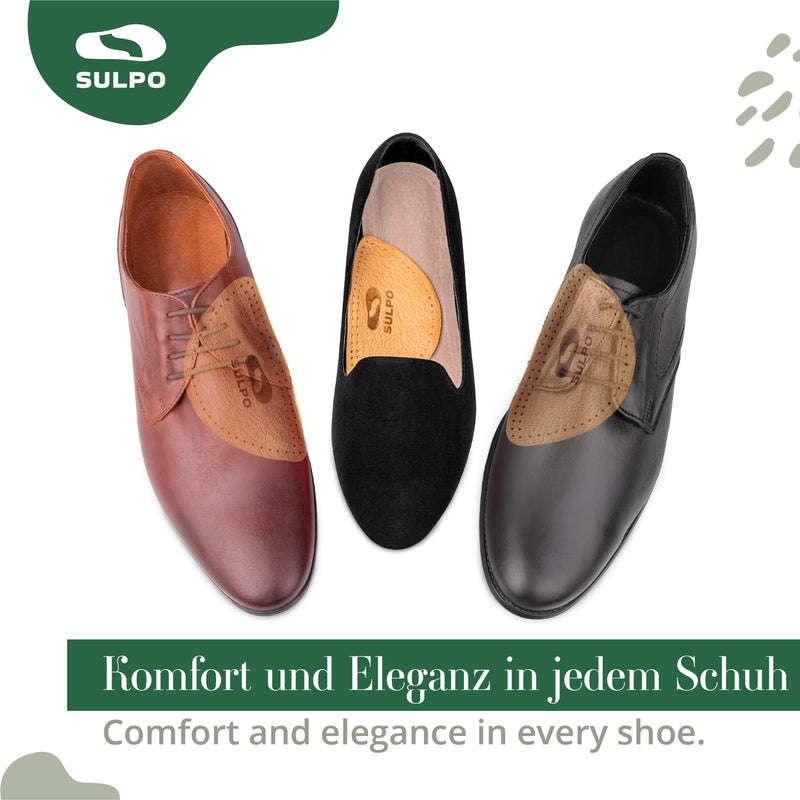 [Australia] - SULPO Orthopedic wedge insoles - leather insoles for flat feet - splayfoot insoles - splayfoot insoles - longitudinal arch support - metatarsal pad - arched arch wedge - 35-37 