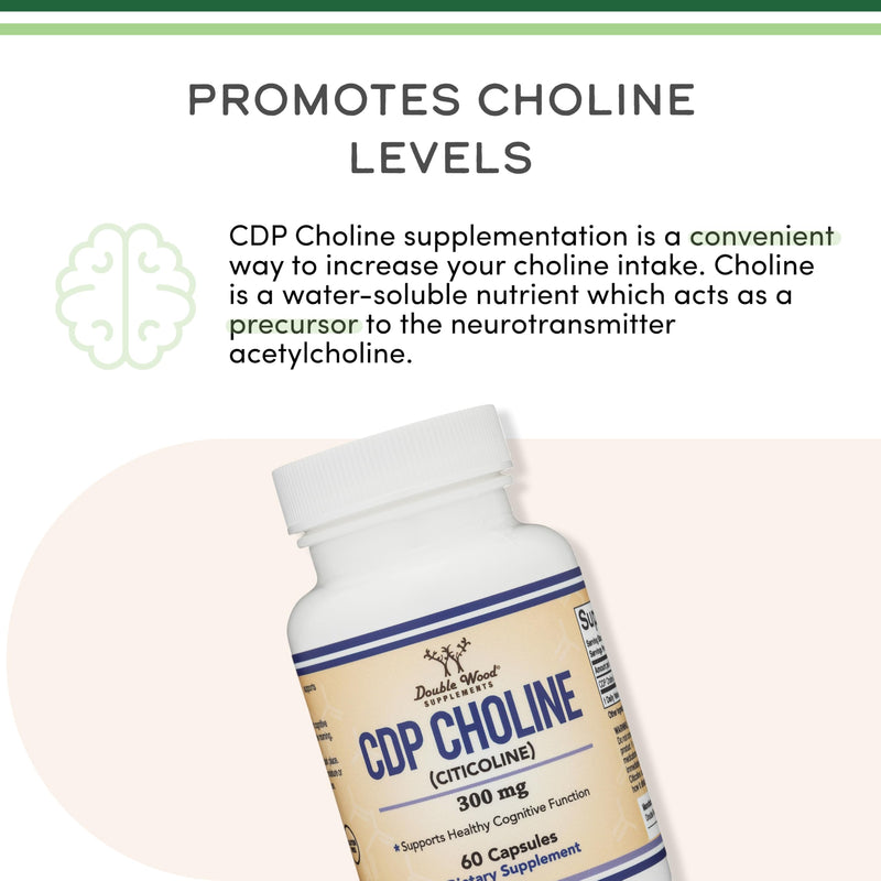 [Australia] - CDP Choline (Citicoline) Supplement, Pharmaceutical Grade, Third Party Tested (60 Capsules 300mg) 60 Count (Pack of 1) 