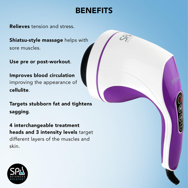 [Australia] - SPA SCIENCES - Prima - Therapeutic Body Massager for Cellulite Reduction, Body Contouring, Relaxation & Recovery with 4 Interchangeable Heads 
