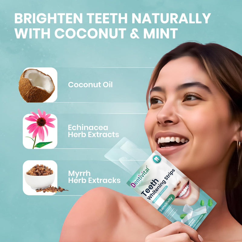 [Australia] - Teeth Whitening Strips, 60 Strips (30 Treatments) – Zero Sensitivity Whitening with Enamel Strengthening & Gum Revitalization – White Strips for Deep Stain Removal with Dry Non-Slip Technology 