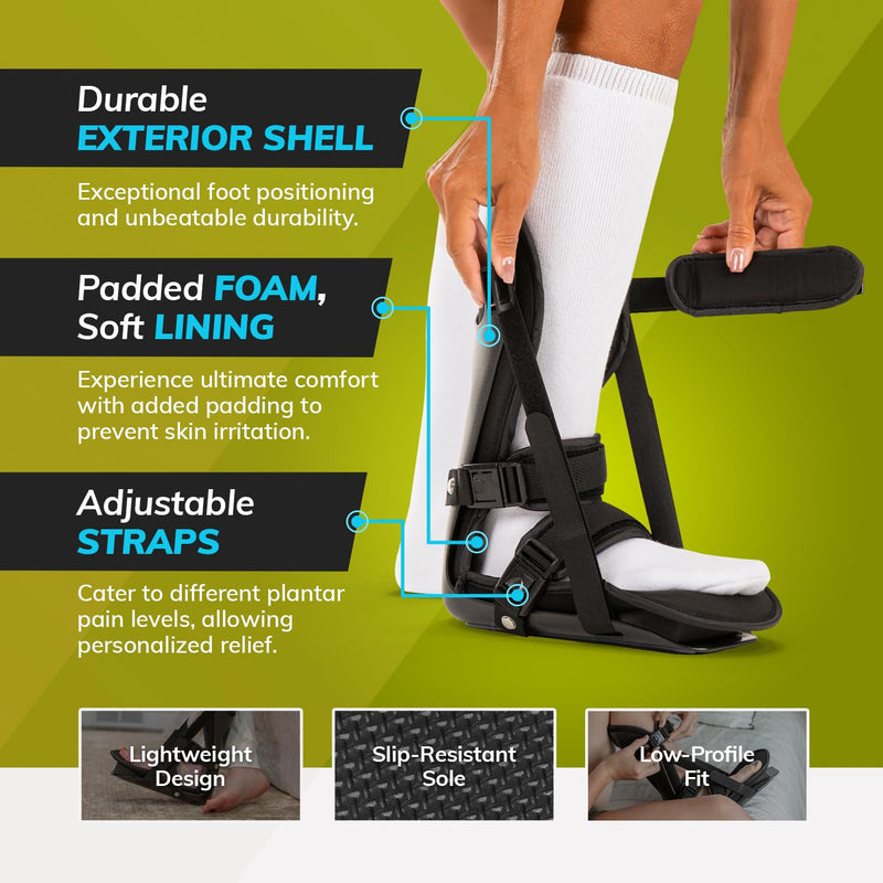[Australia] - BraceAbility Sleeping Stretch Boot - Plantar Fasciitis Night Foot Splint Adjustable Achilles Tendonitis Brace for Fascia, Tendon and Calf Stretching, Heel and Bone Spur, Arch Pain Treatment (Medium) Medium 