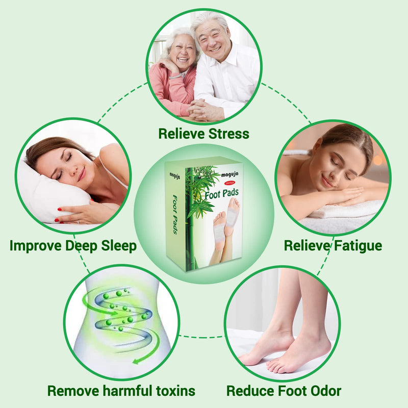 [Australia] - 100Pads Natural Bamboo Vinegar Ginger Powder Foot Pads | Deep Cleansing Foot Paches for Stress Relief, Better Sleep Suitable for Travel or Home Use White 
