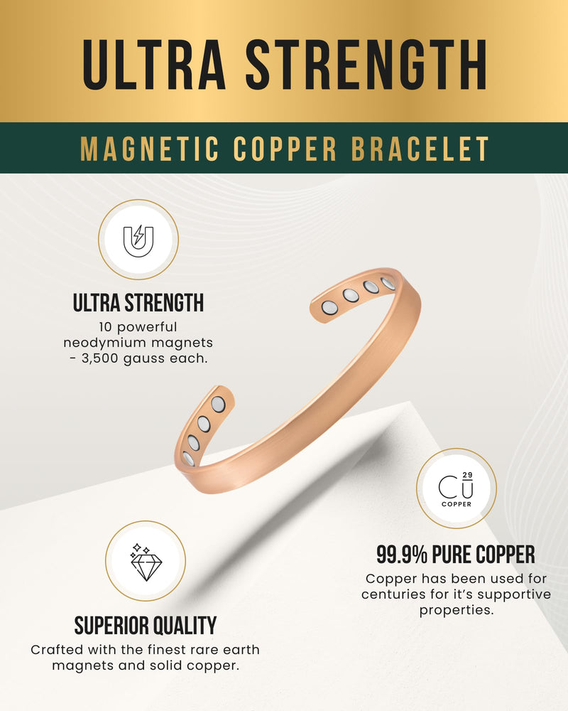 [Australia] - MagnetRX¬Æ Magnetic Copper Bracelet for Men & Women ‚Äì Pure Copper Mens Bracelet or Cuff Bangle (Medium) Medium (Pack of 1) 