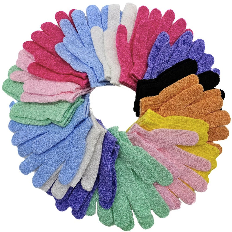[Australia] - Aisamco 30 Pcs Shower Exfoliating Gloves 15 Colors Body Scrubber Gloves Bath Gloves Exfoliating Glove Glove Shower Spa Massage Washing Dead Skin 