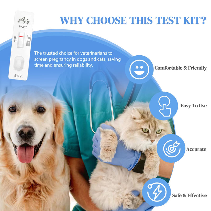 At-Home Dog & Cat Pregnancy Test - 99% Accurate Early Detection. Simple Urine Test Gives Rapid Results in Just 5 Minutes. Painless & Easy Pregnancy Check for Dogs and Cats
