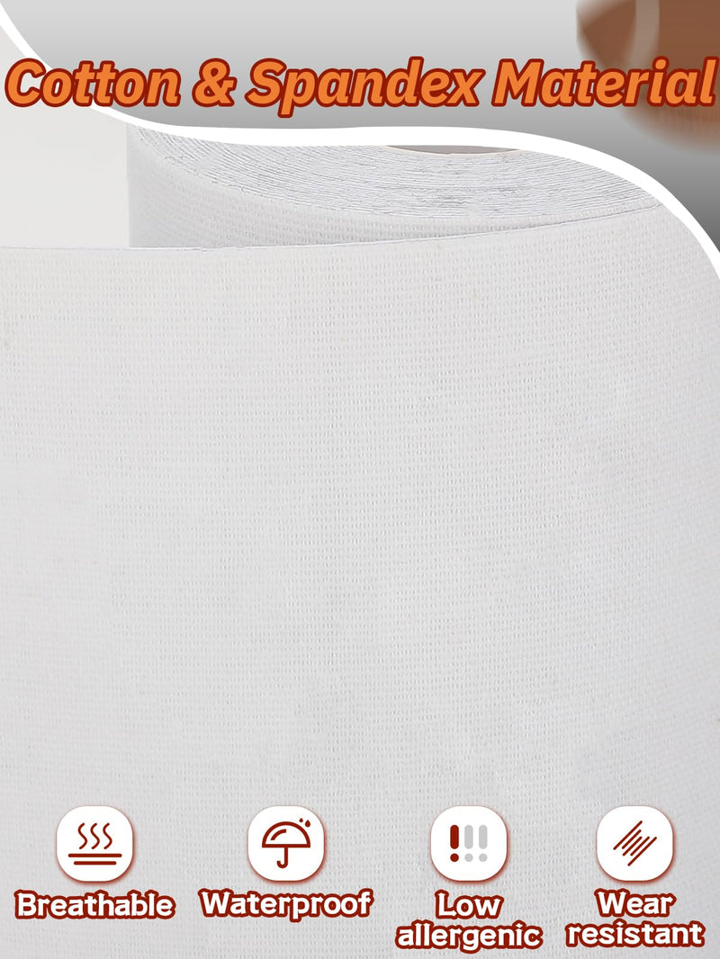 Breathable Self-Adhesive Athletic Tape Football - 2 Rolls Total 33ft, Waterproof Sport Turf Tapes to Protect from Turf Burn, White