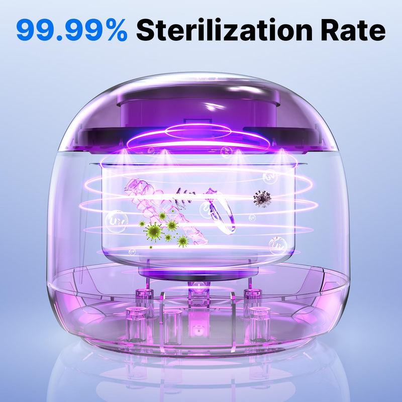 [Australia] - Ultrasonic Retainer Cleaner - UV Dental Cleaning Pod Night Guard Cleaner for Dentures, Aligner, Braces, Toothbrush Heads, Jewelry (Black) Black 