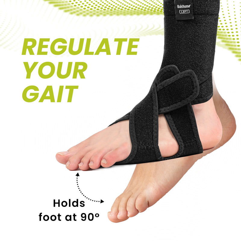 Bukihome Adjustable AFO Foot Drop Brace - Foot Support for Walking with Shoes, Socks, or Barefoot - Relieves Foot Drop, Plantar Fasciitis, Stroke & MS Recovery - Unisex（Include Left and Right）