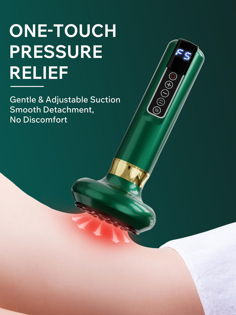 [Australia] - Handheld Cupping Massager with 12 Adjustable Suction Levels, Rechargeable Cordless Design for Lymphatic Drainage and Anti Cellulite Tool, Cellulite Remover for Legs, Arms, Shoulders 