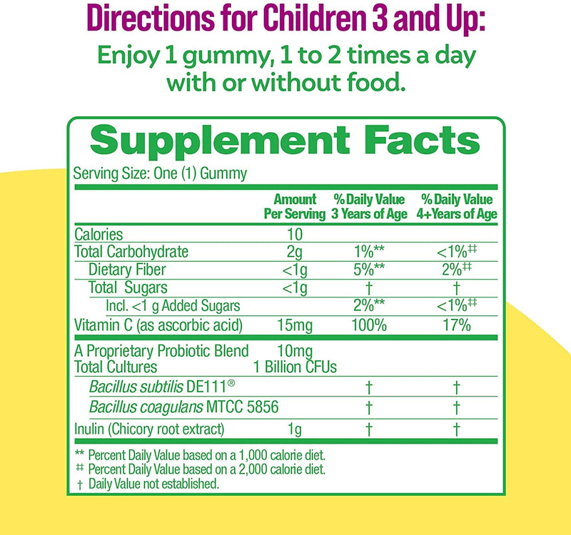 Culturelle Kids Probiotic Gummies for Ages 2+ - Peach-Orange & Mixed Berry Flavors & Daily Probiotic for Kids + Veggie Fiber Gummies (Ages 3+) - 60 Count - Digestive