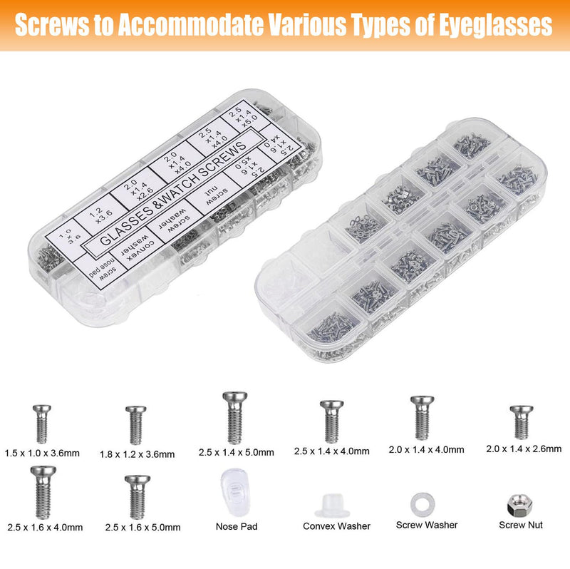 [Australia] - Eyeglasses Repair Kit, Sunglasses Repair Kit with Precision Screwdrivers, Nose Pads, Screws, Tweezer, Cleaning Cloth for Glasses, Sunglass, Watch Clock Spectacle Repair 