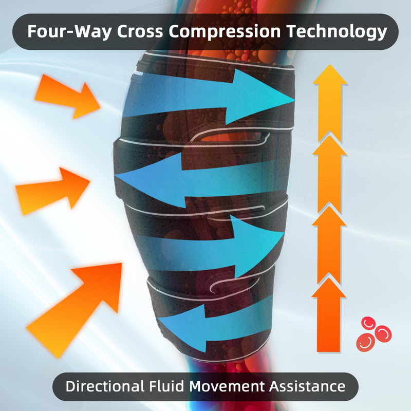 Plus Size Calf Compression Wrap For Severely Swollen Calves With Lymphedema, Big Calf Brace Increases Circulation & Reduces Muscle Swelling for Women and Men (Tall, XL) Tall