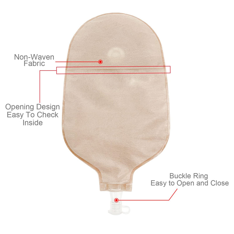 [Australia] - Carbou 15PCS One-Piece Urostomy Bag Drainable Pouches with Measure Card,Cutting Tool for Colostomy Ileostomy Stoma Care, Cut-to-Fit 