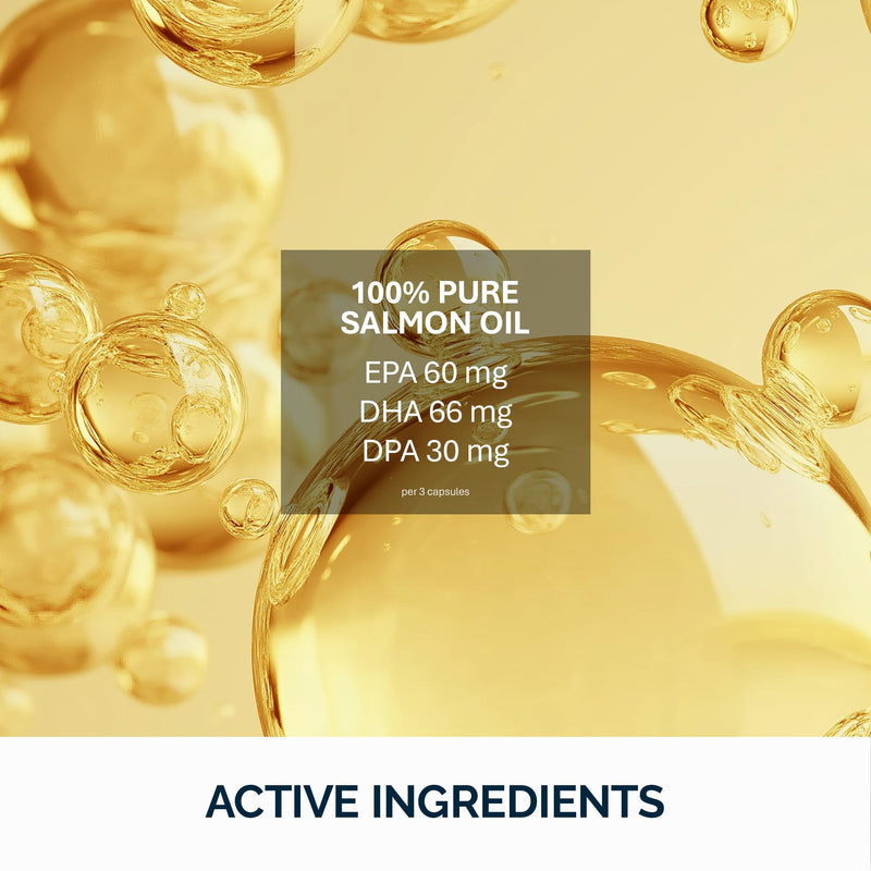 NFO Omega 3 6 9 Salmon Oil [120 Mini Capsules] Capsules from Norway, Salmon Oil with DPA, EPA & DHA Concentration in the Triglyceride Form, Natural Complex with Norwegian Fish Oil from Wild Fish, 3+