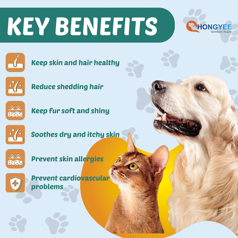 Pet Skin and Coat Care - Omega 3 Fish Oil 200 Chews for Dogs Healthy Skin | Shiny Fur | Against itching in a Treat Format, All-in-1 Oil (Salmon, Anchovy, Sardine, Perilla Oil, Flaxseed Oil) - PawsPlanet Australia