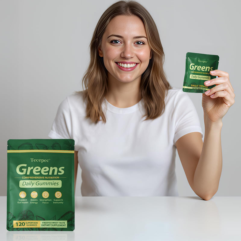 [Australia] - Greens Daily Gummies, Superfood Fruits and Veggies Blend with Spirulina, Chlorella, Prebiotics & Fiber, Adaptogens Multivitamin Supplement for Digestive Health, Non-GMO, 120 Count 120 Count (Pack of 1) 