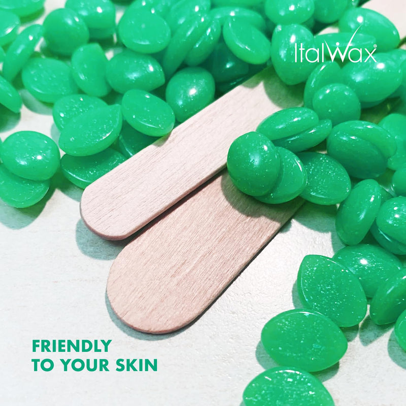 [Australia] - Italwax Top Line Emerald - 750g / 1.65lb - Hard wax beads for hair removal - Scent free - Synthetic formulation ideal for sensitive skins - Recommended for the Bikini Area and Armpits 