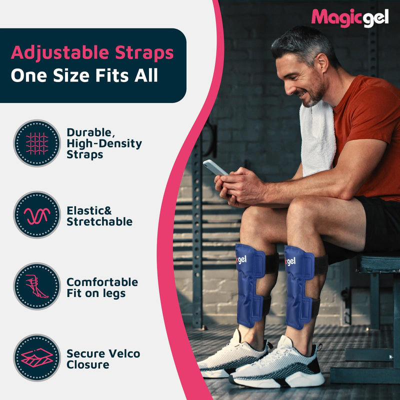 [Australia] - Shin Splint Relief: Hot & Cold Packs, Cryoball & Stretch Bands for Shin Splints | Hot & Cold Therapy for Leg Pain Relief | by Magic Gel Shin Ice Pack 