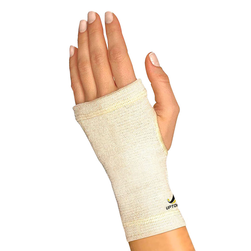 UptoFit- Copper Wrist Compression Sleeve, Hand Brace Wrist Support for Carpal Tunnel, Wrist Brace for Tendonitis, Breathable Copper Compression Sleeve, White/Skin in Large, Pack of 1 Skin/White Large (Pack of 1)