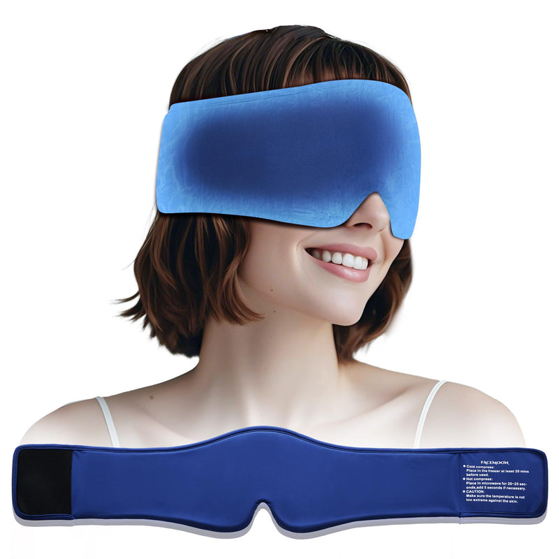 Cooling Gel Eye Mask for Puffy Eyes, Dark Circles, Migraine Relief(Sky Blue)