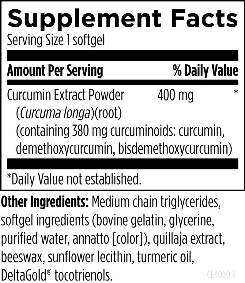 [Australia] - Designs for Health Curcum-Evail 400 - Bioavailable Turmeric Curcumin Supplements - Evail Emulsification Technology - Curcumin C3 Complex with Turmeric Oil + Vitamin E, Non-GMO (60 Softgels) 60 Count (Pack of 1) 