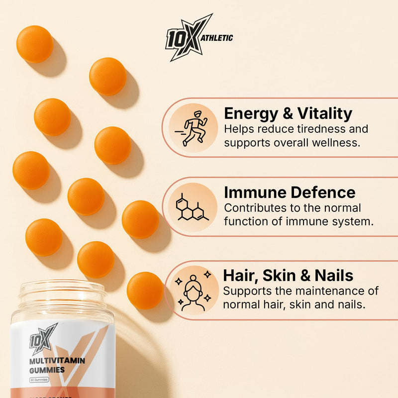 Daily Multivitamin Gummies – Blood Orange | High-Strength Vegan Vitamin | 9 Essential Vitamins & Minerals | Hair, Skin & Nails, Immune Support & Energy Boost | 60 Gummies