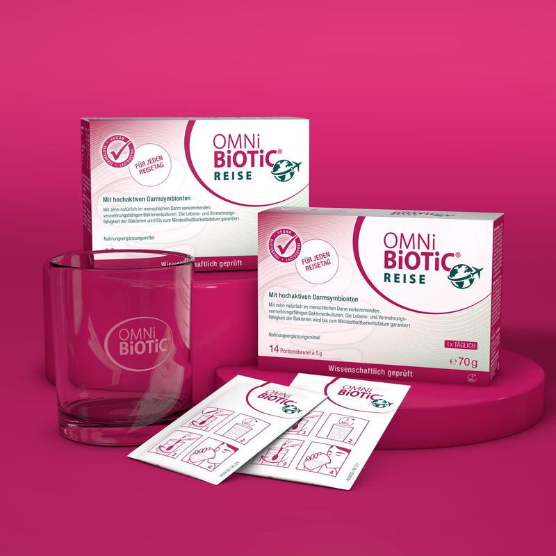 [Australia] - OMNi BiOTiC Travel | 28 servings (140g) | 10 bacterial strains | 5 billion germs per daily dose | powder | Vegan | Gluten free | Lactose free | For daily use Tasteless 28 portions (pack of 1) 