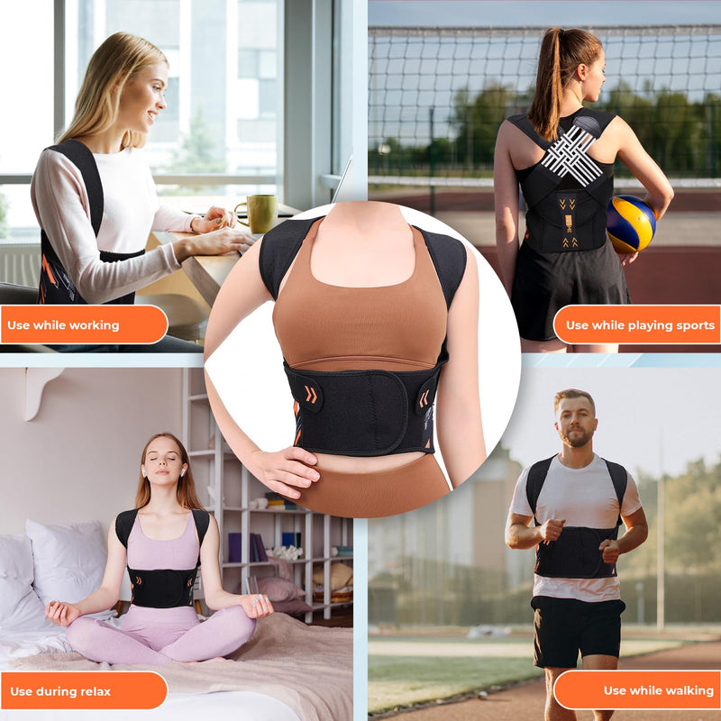 Posture Corrector-Back Brace for Men and Women, Adjust Posture To Limit Hunching, Support Back And Neck Pain, Improve Your Figure, Stretchable And Breathable, Adjustable Size (Medium) Medium