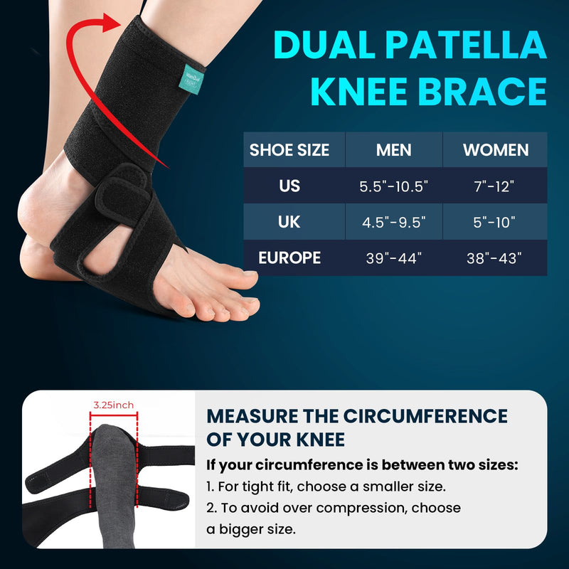 Welnove Foot Drop Support Brace, AFO Ankle Stabilizer for Improved Walking, Aiding Foot Control in Cases of Drop Foot, Nerve Injuries, Spinal Conditions, and More (Right)