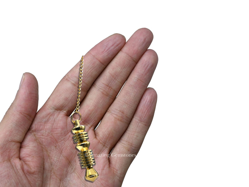 [Australia] - Ibrahim Karim Universal Pendulum Healing Metal Pendulums for Divination, Gold Double ISIS Steel Copper Pendulum High Energy Pendulo de Bronce Pendulos de Mesa MP21 #21. Double Isis - Openable 