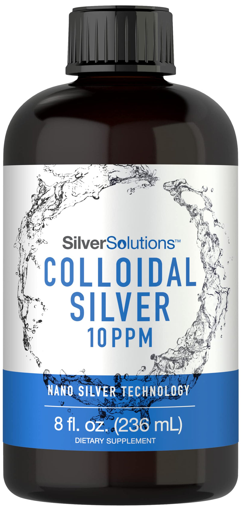 Carlyle Colloidal Silver | 10 PPM | 8 oz (236 mL) | Nano Silver Technology | Vegetarian, Non-GMO, & Gluten Free Supplement | Silver Solutions Unflavored 8 Fl Oz (Pack of 1)