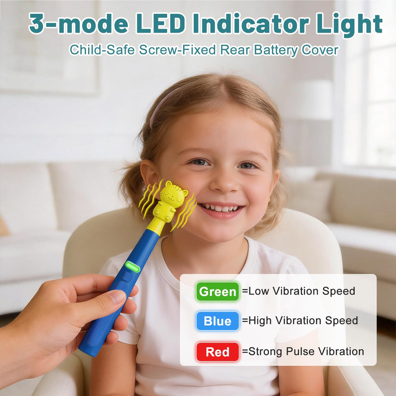 Oral Sensory Vibration Tool Oral Motor Sensory Stimulation Kit with 8 Textured Silicone Heads, 3 Vibration Modes for Autism, Speech Therapy, Self Feeding Stimulation & Calm Sensory Needs - Blue