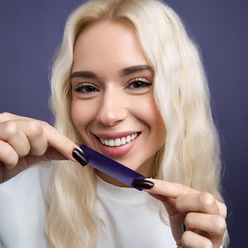 DRDENT Purple Teeth Whitening Strips 21 Treatments - Safe for Enamel - Non Sensitive Teeth Whitening - Whitening Without Any Harm - Pack of 42 Strips