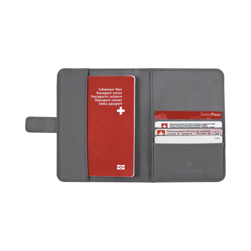 Victorinox Travel Essentials, Passport Holder with Card Slots, Coin Pocket and RFID - Frost Gray