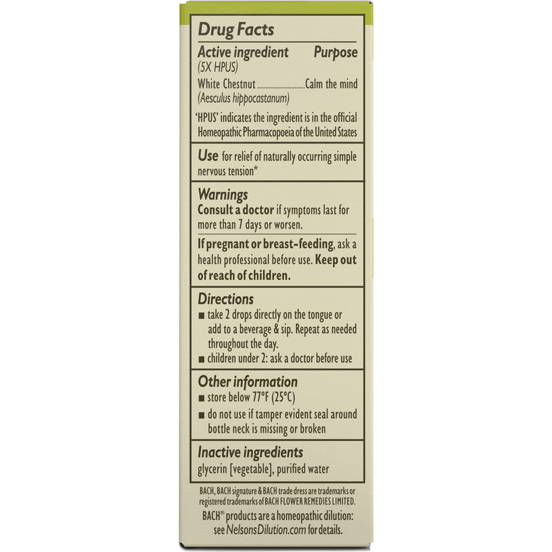 [Australia] - Bach Original Flower Remedies, Vervain for Relaxation and Calm (Non-Alcohol Formula), Natural Homeopathic Flower Essence, Holistic Wellness and Stress Relief, Vegan, 10mL Dropper 