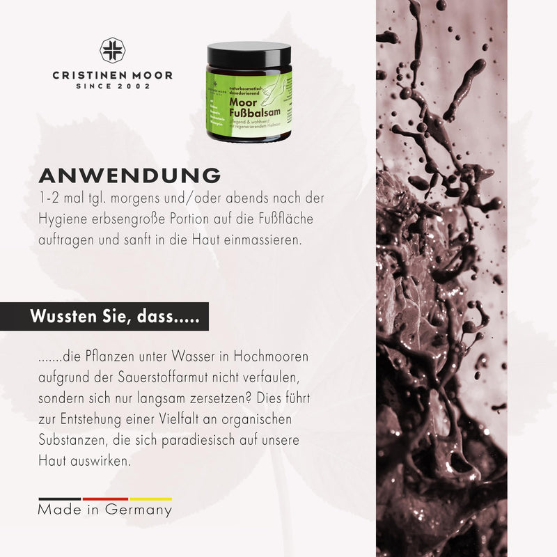 [Australia] - CristinenMoor Moor foot balm with natural moor for daily foot care against foot odor, foot cream for athlete's foot, natural cosmetic foot care cream rich in shea butter for very dry foot skin 