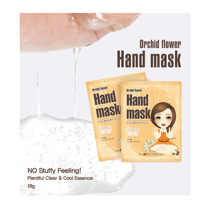 [Australia] - The Orchid Skin Hand Repair Mask Sheet Gloves for Hydration and Moisturization, Korean Skincare, 0.7 .o.z Orange Hand Mask 