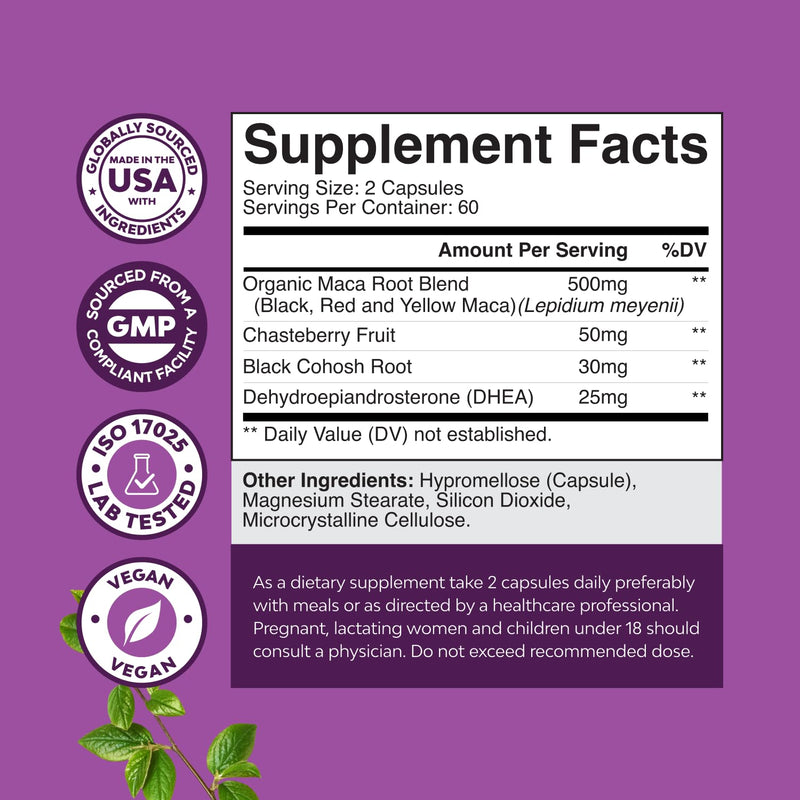 Bundle of Perimenopause Supplement with Maca Root Vitex Berry Black Cohosh for Hot Flashes Night Sweats Hormone Balance & Mood and Delicious Daily Women's Multivitamin Gummies for Energy and Immunity