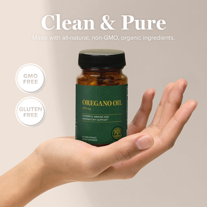 [Australia] - Global Healing Center - Oregano Oil Capsules with Organic Ingredients & Cayenne Pepper Extract, Oregano Capsules for Immune System Support, Respiratory Health, Digestion, Gas & Gut Wellness (60 Count) 