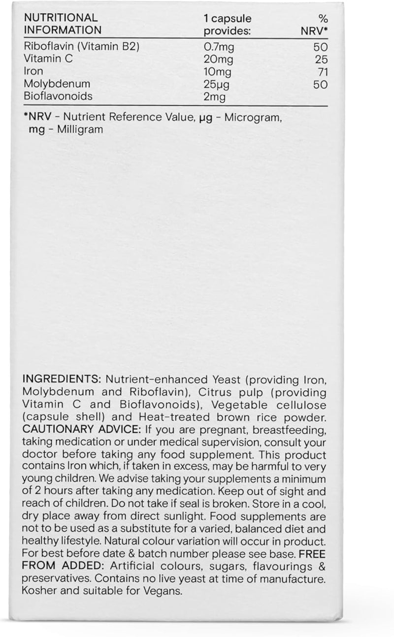 WILD NUTRITION Food-Grown® Iron Plus | Gentle Iron Supplements with Vitamin C for Higher Absorption | Easy to Digest Tablets for Cognitive, and Energy Support | 30 Capsules New